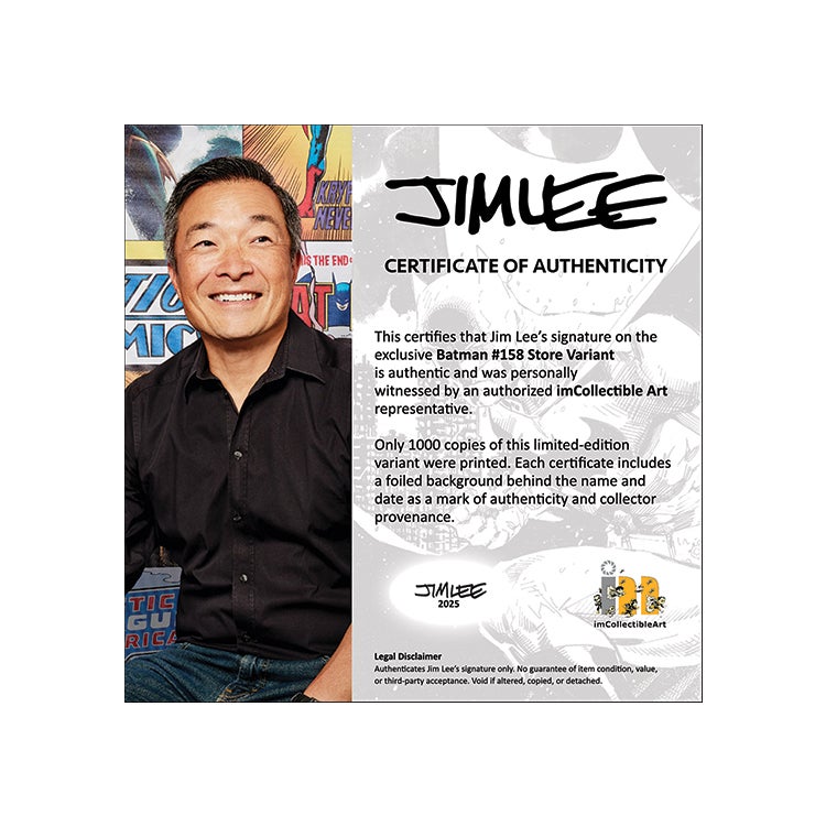 imCA Exclusive Jim Lee & Alex Sinclair Batman #158 variant cover